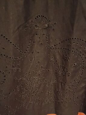 Ralph Lauren Black Linen Skirt with Eyelet Detailing